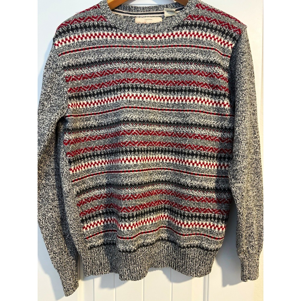 Weatherproof Vintage Mens Crew Neck Knit Cotton Sweater M cottagecore cabincore